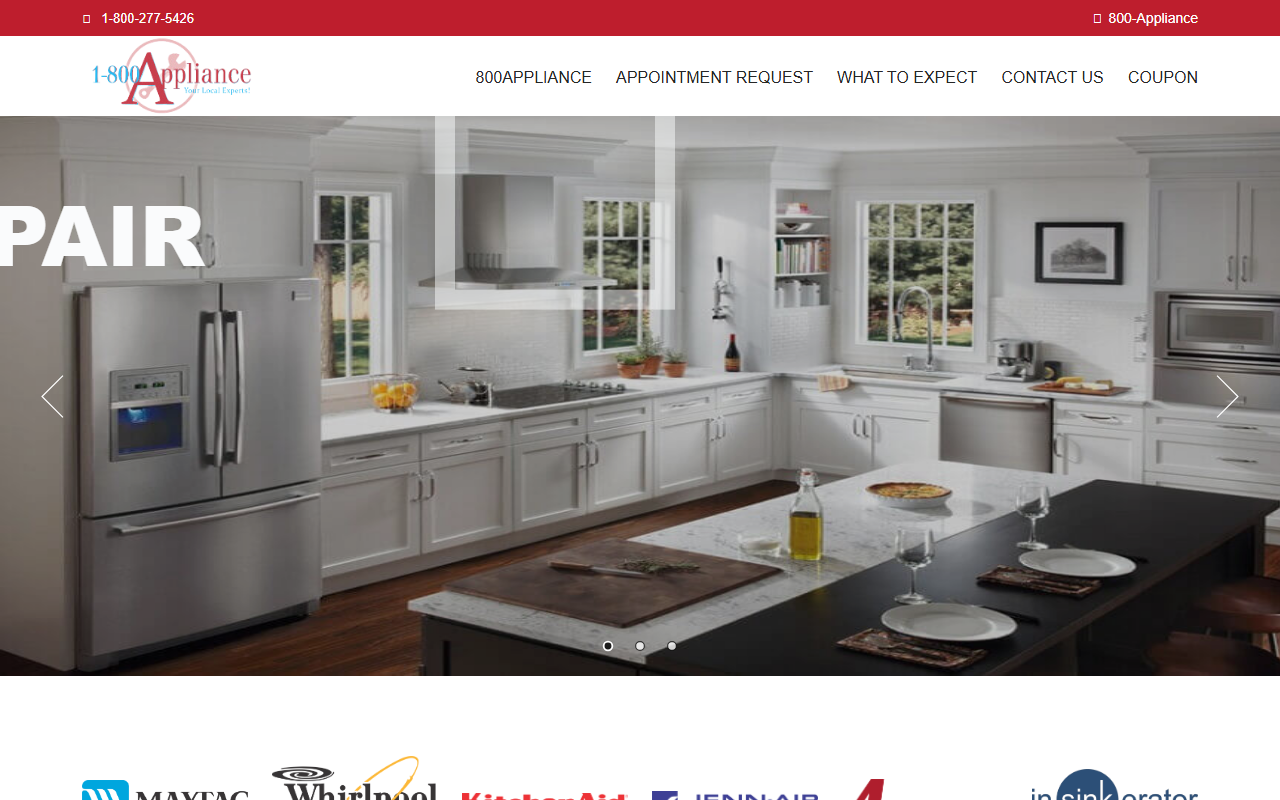 1-800-applaince.com screenshot