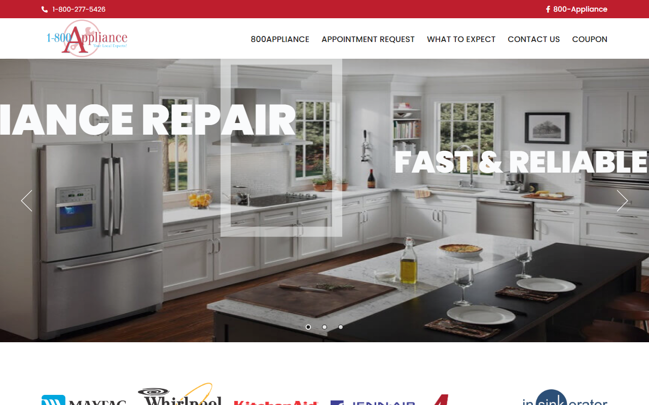 1-800-appliance.com screenshot