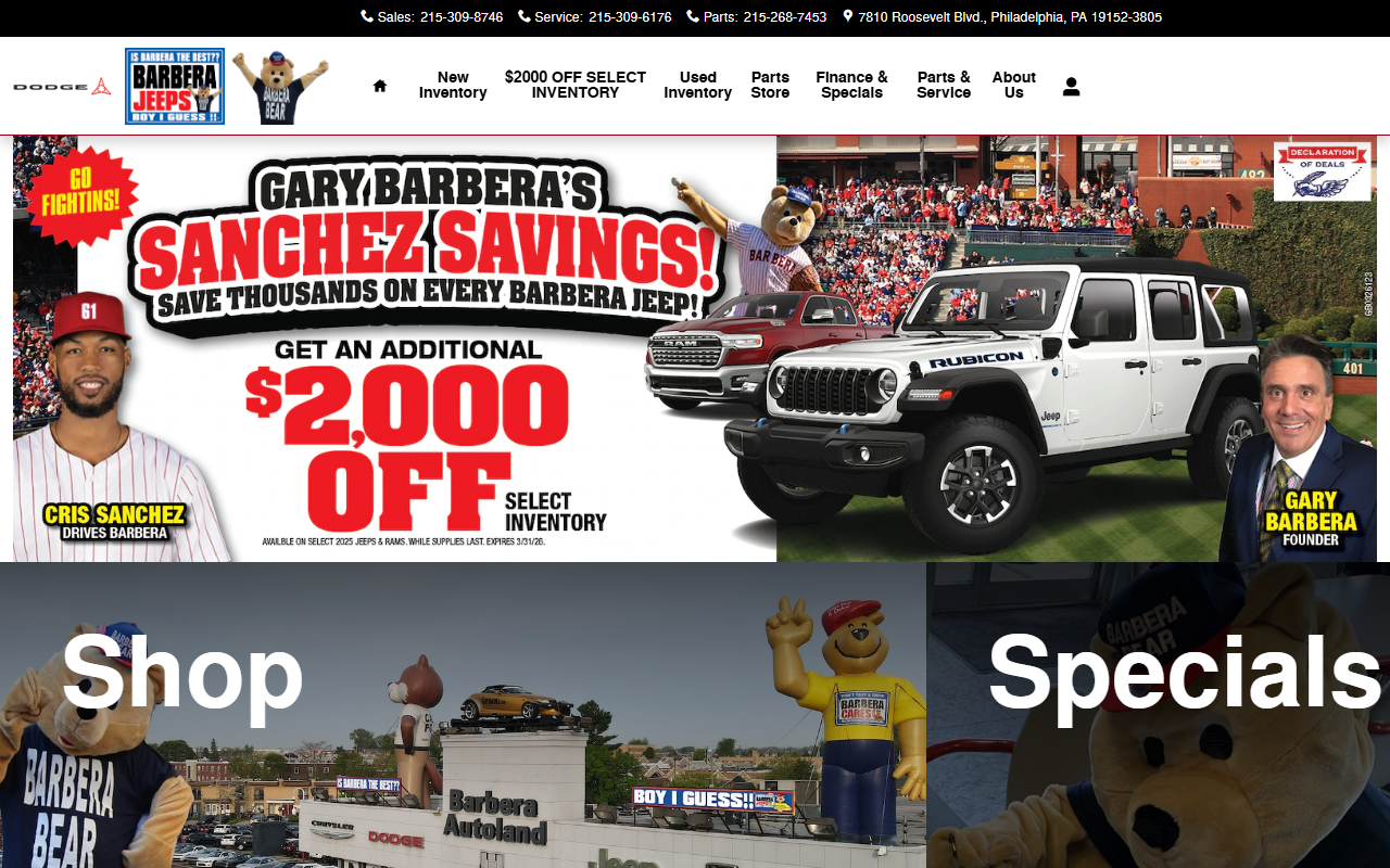 1-800-barbera.com screenshot
