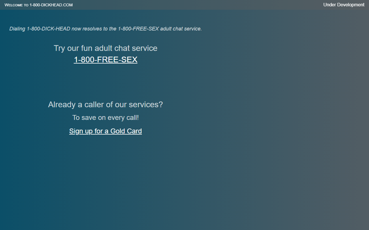 1-800-dickhead.com screenshot