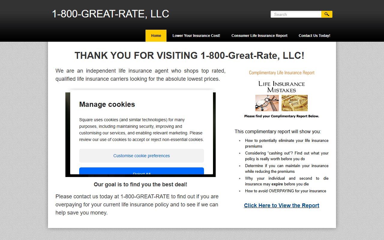 1-800-greatrate.com screenshot
