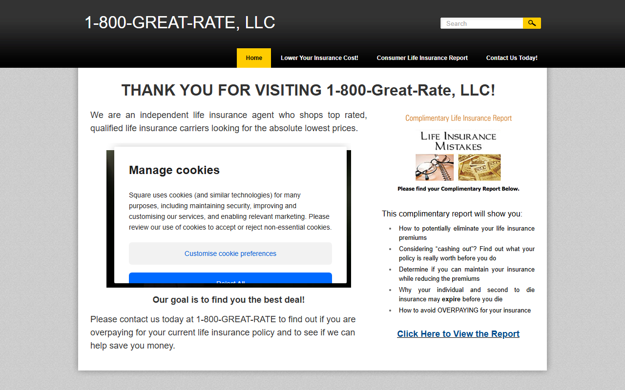 1-800-greatrates.com screenshot