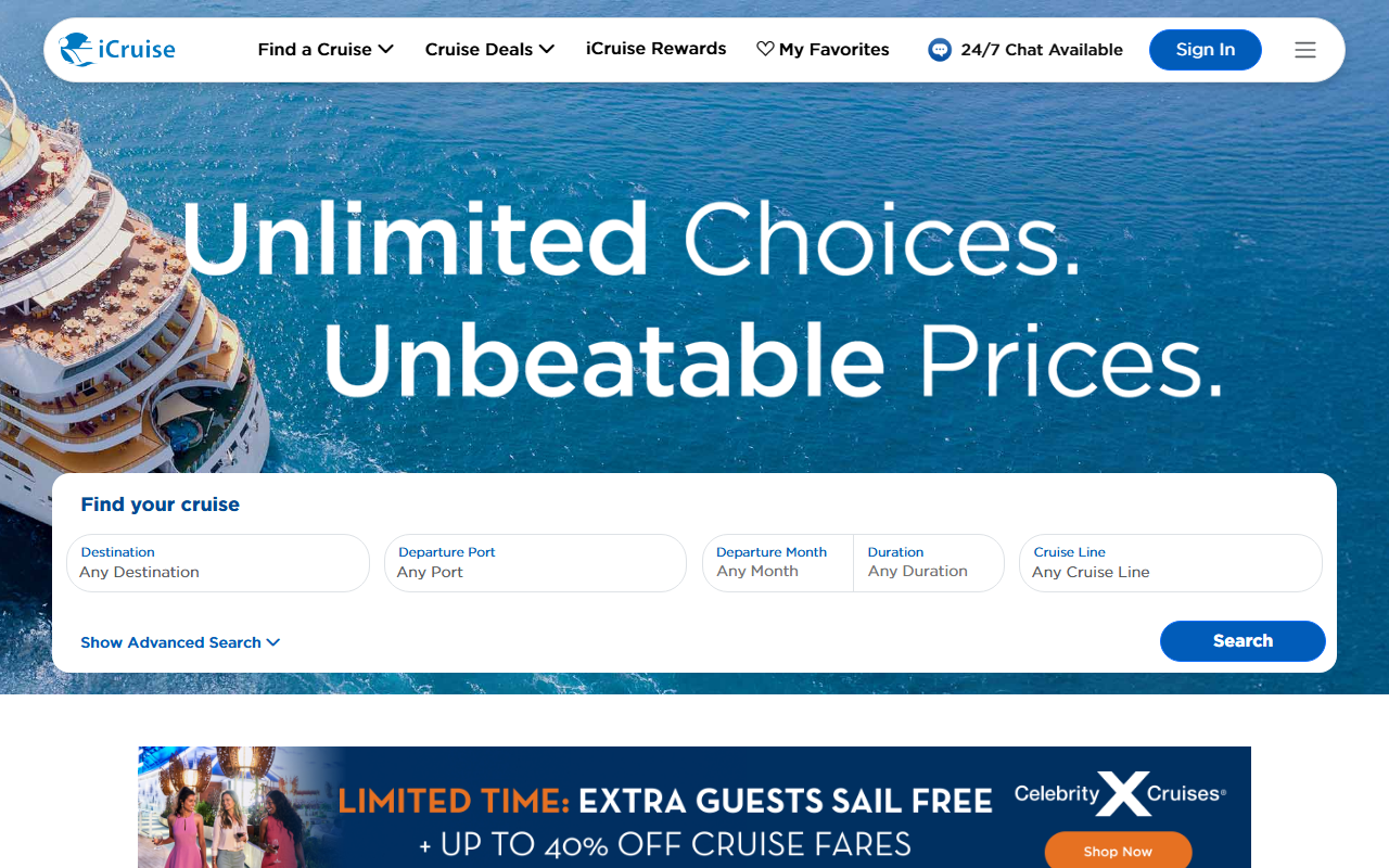1-800-i-cruise.com screenshot