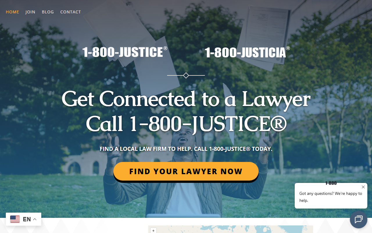 1-800-justice.com screenshot