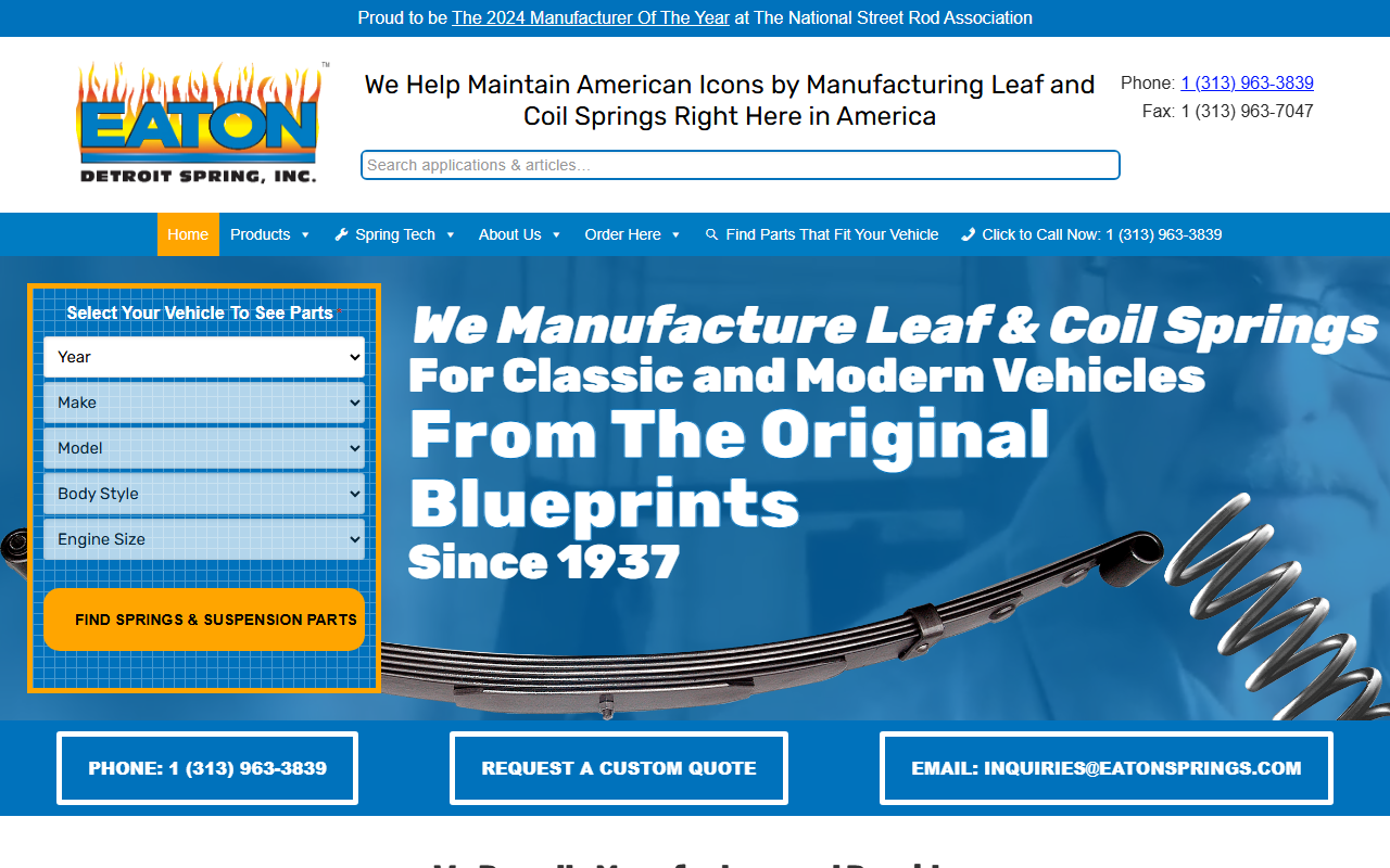 1-800-leafspring.com screenshot