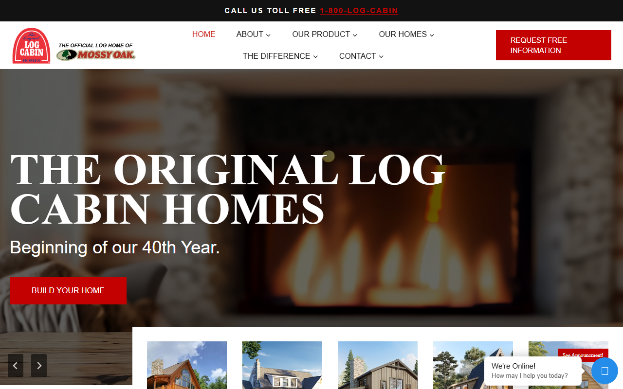 1-800-log-cabin.com screenshot