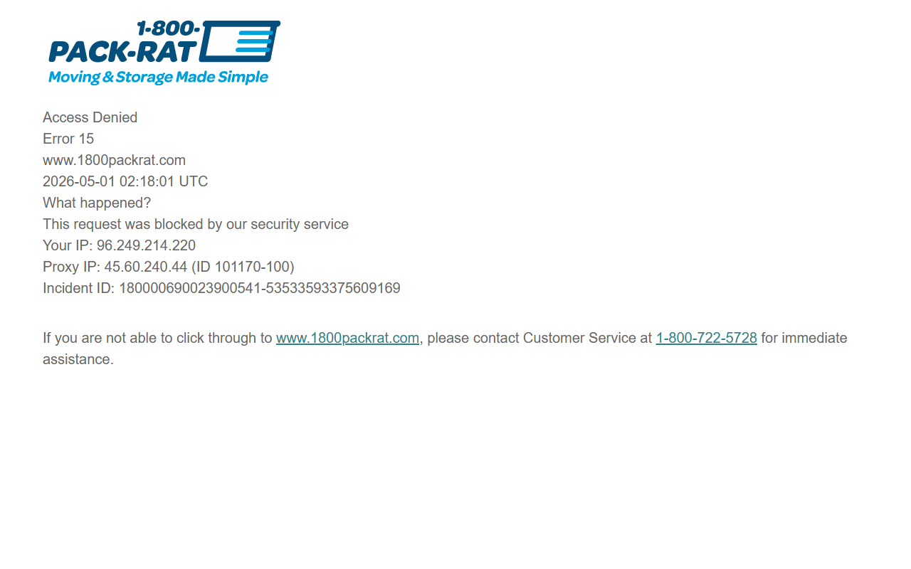 1-800-pack-rat.com screenshot
