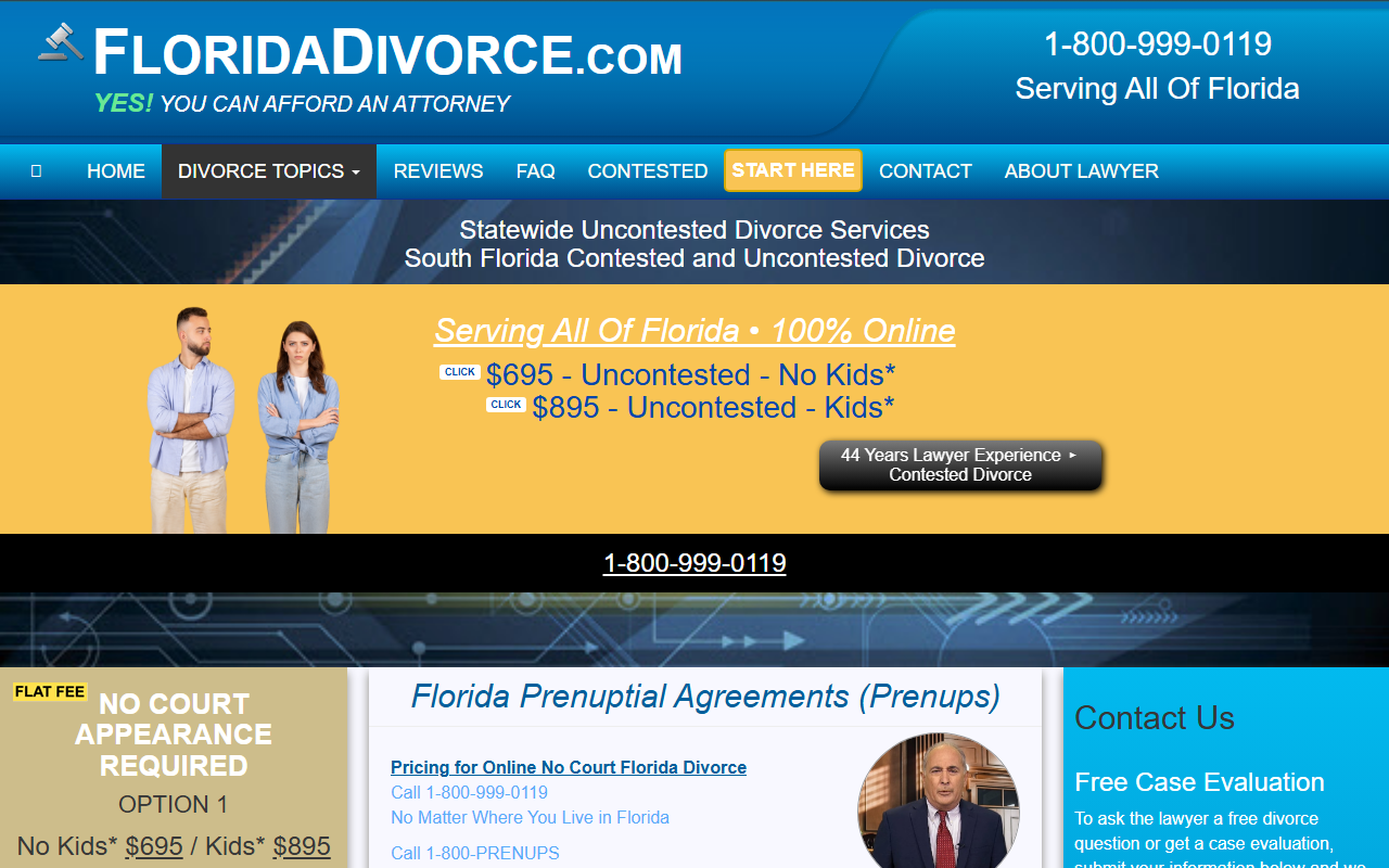 1-800-prenups.com screenshot