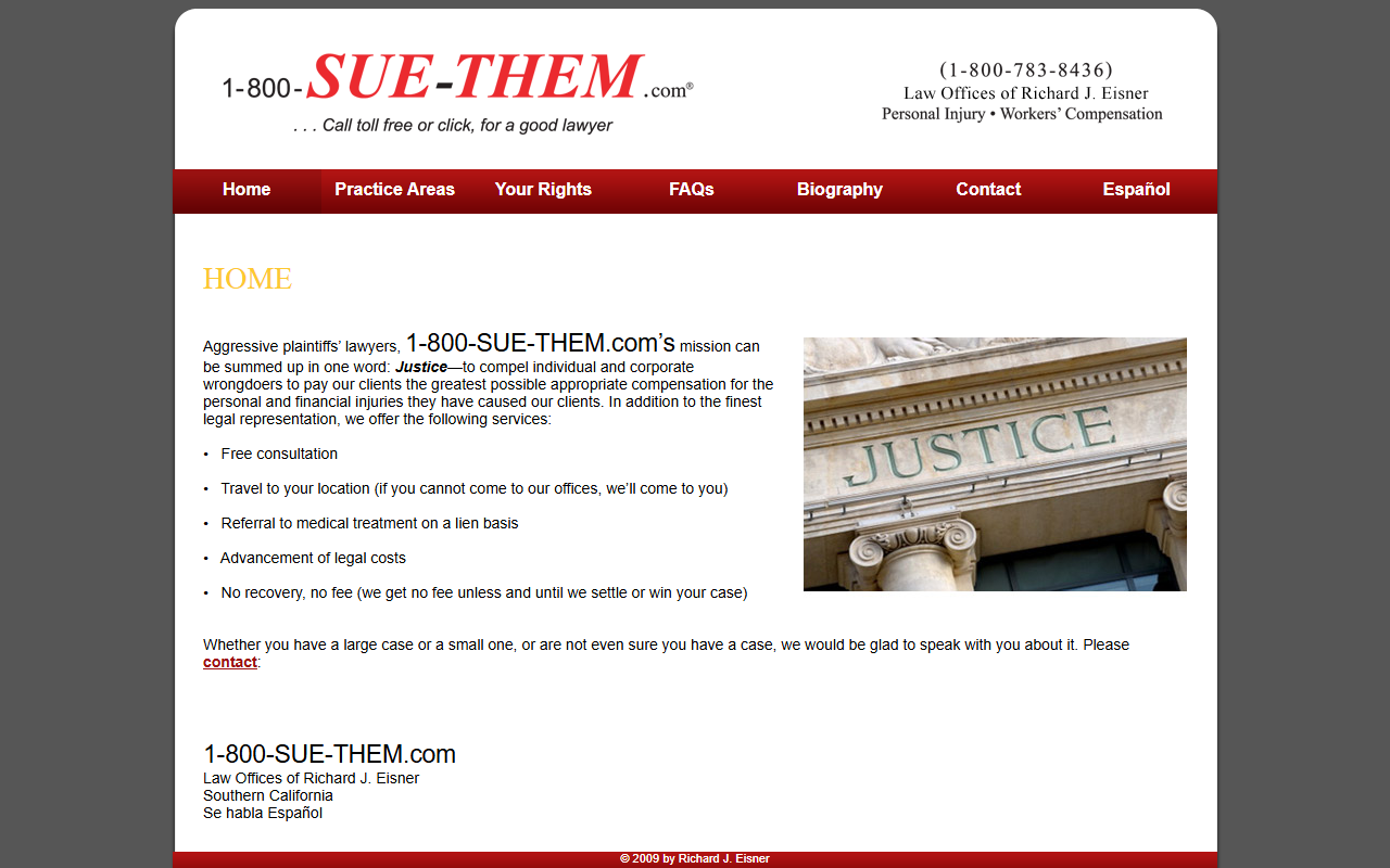 1-800-suethem.com screenshot