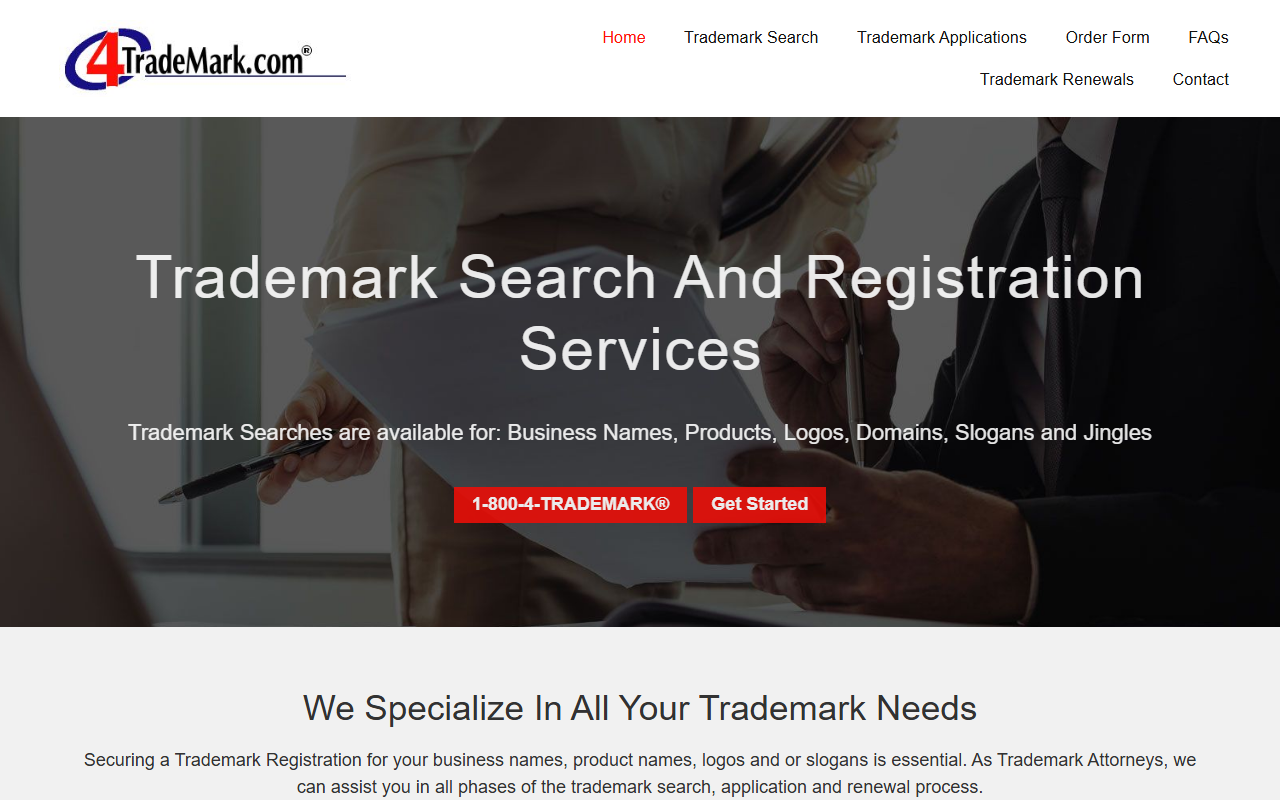1-800-trademark.com screenshot