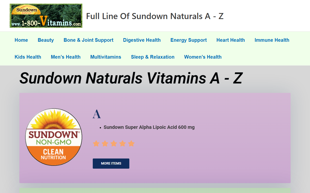 1-800-vitamins.com screenshot