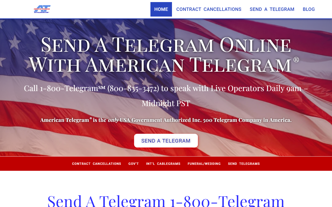 1-800cablegram.com screenshot