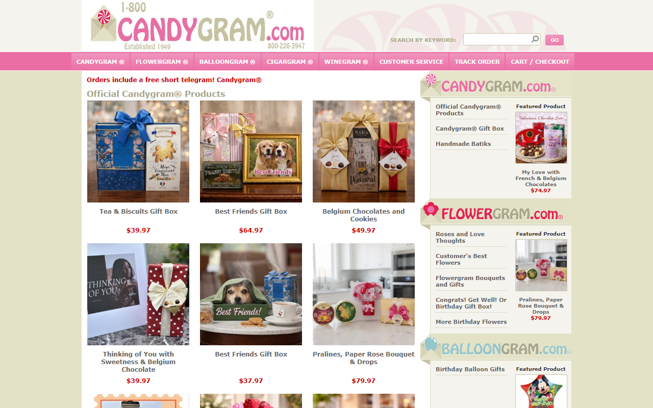 1-800candygram.com screenshot