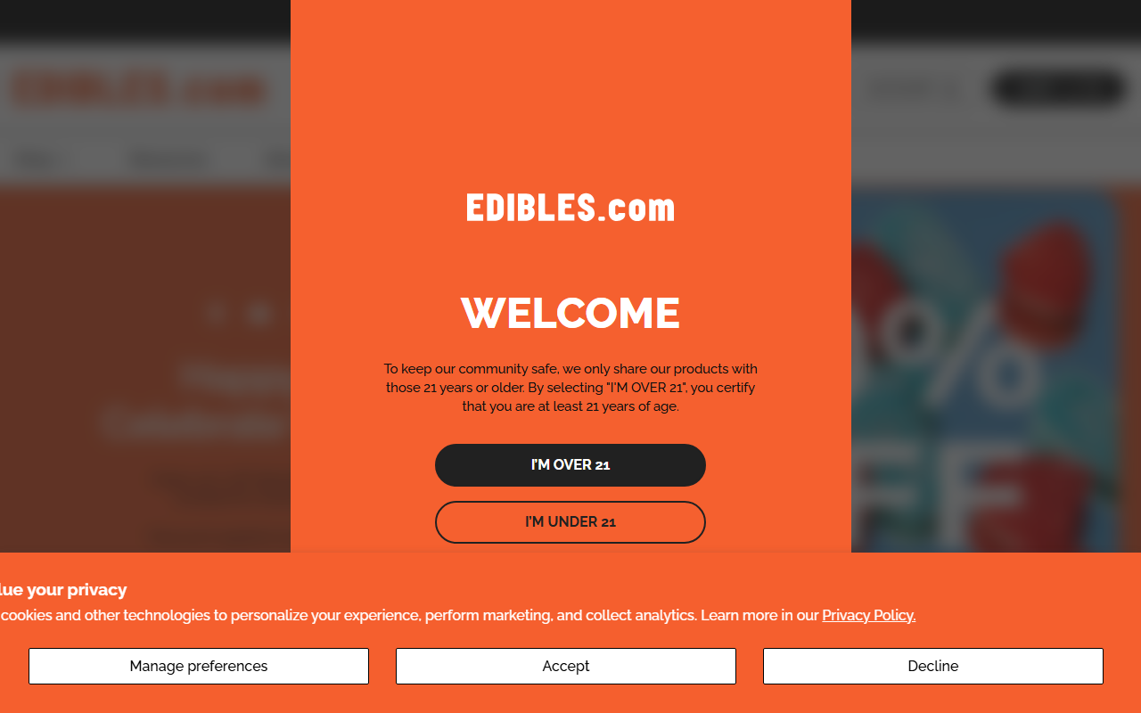 1-800edibles.com screenshot