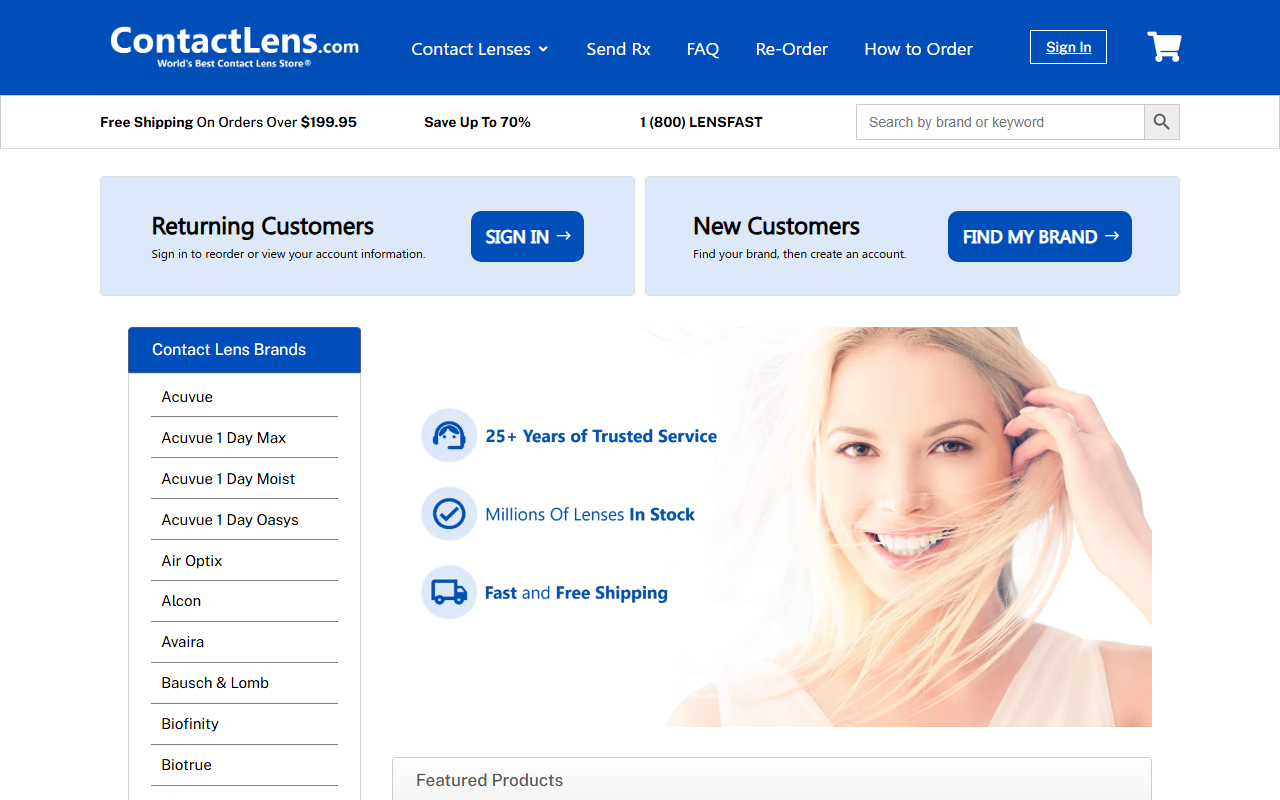 1-800lensfast.com screenshot