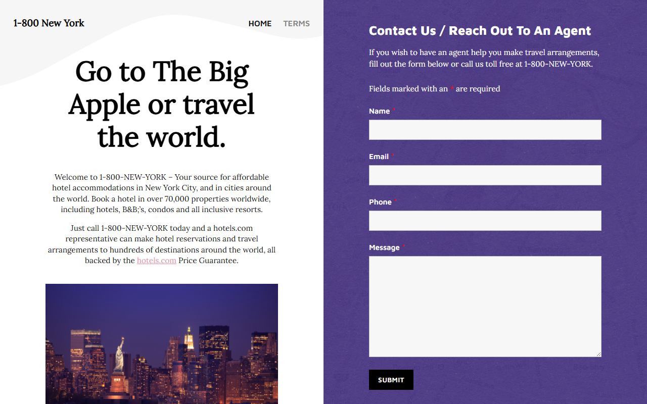 1-800newyork.com screenshot