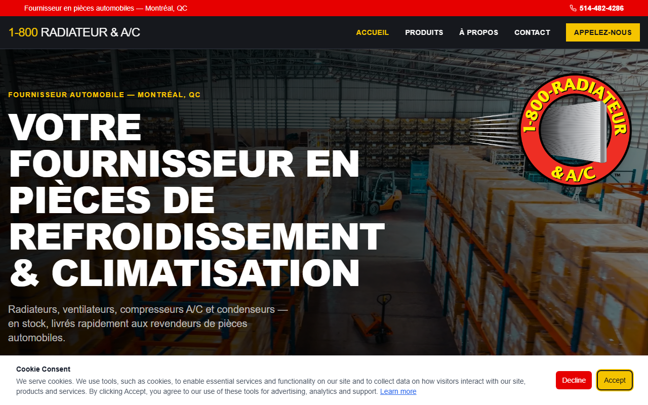 1-800radiateur.com screenshot