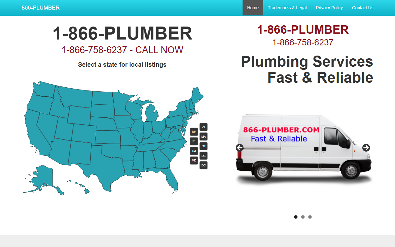 1-866-plumber.com screenshot