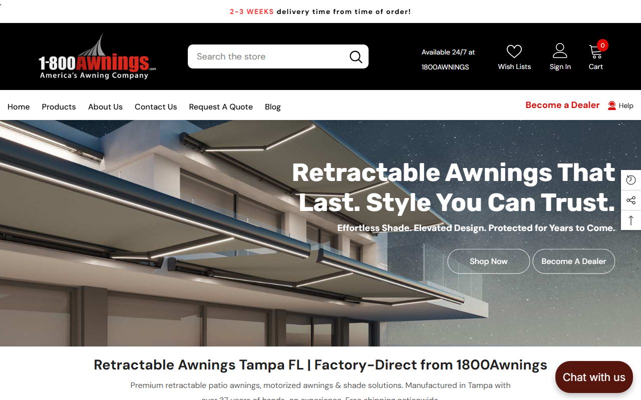 1-888awnings.com screenshot