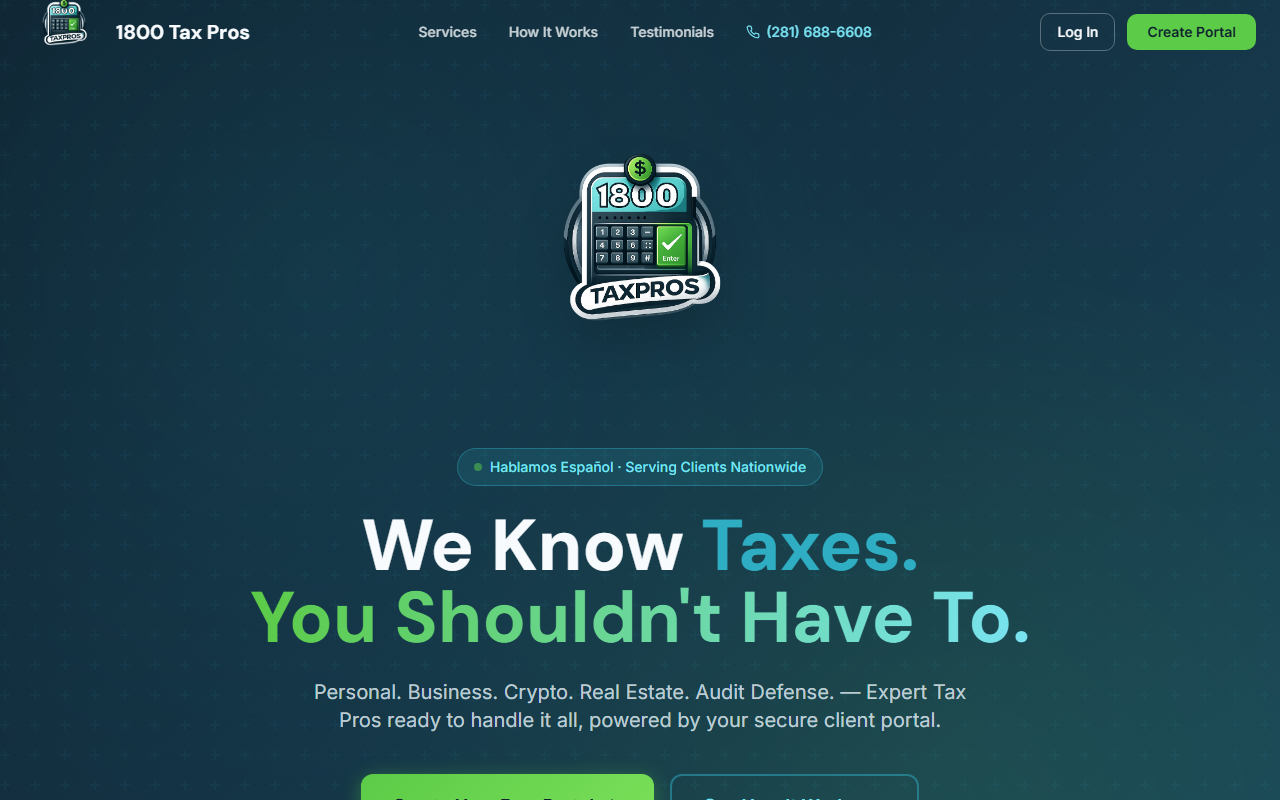1800-taxpros.com screenshot