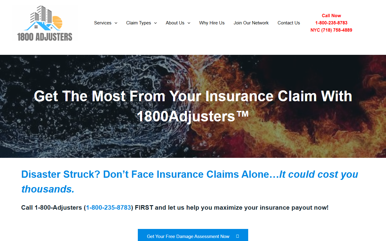1800adjusters.com screenshot