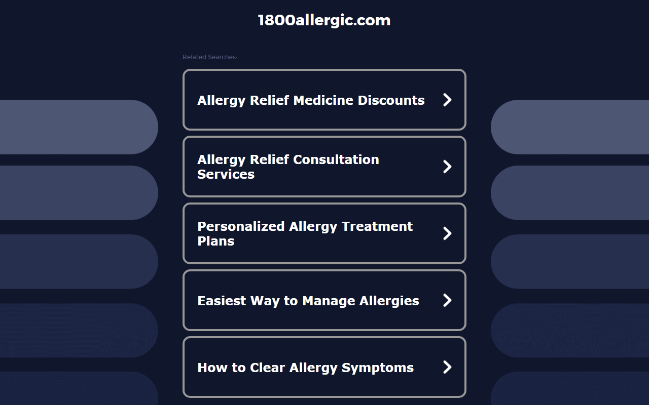 1800allergic.com screenshot