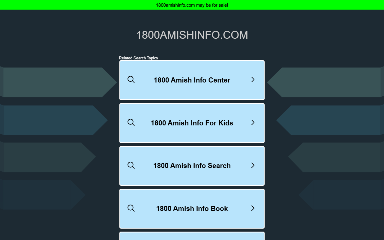 1800amishinfo.com screenshot