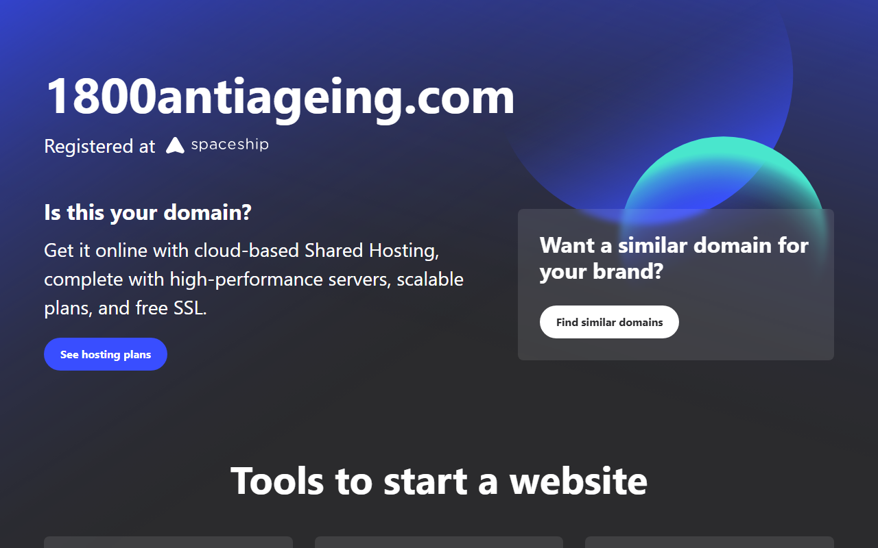 1800antiageing.com screenshot
