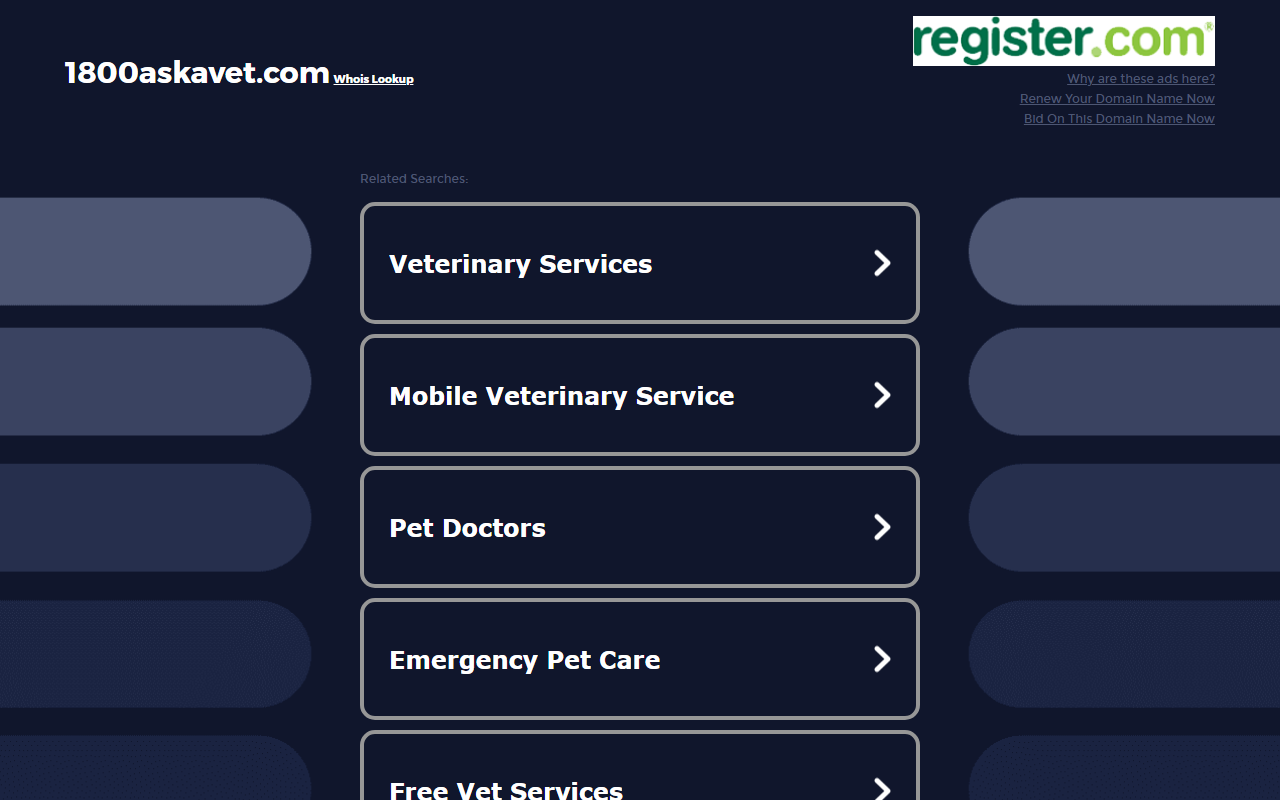 1800askavet.com screenshot