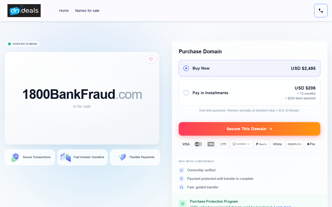 1800bankfraud.com screenshot