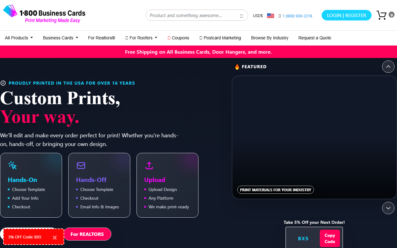 1800businesscard.com screenshot