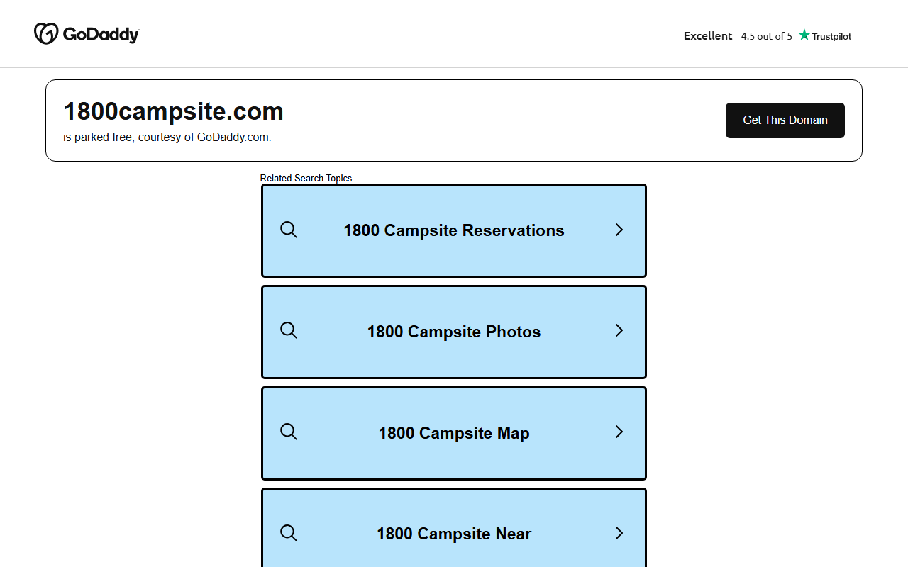 1800campsite.com screenshot