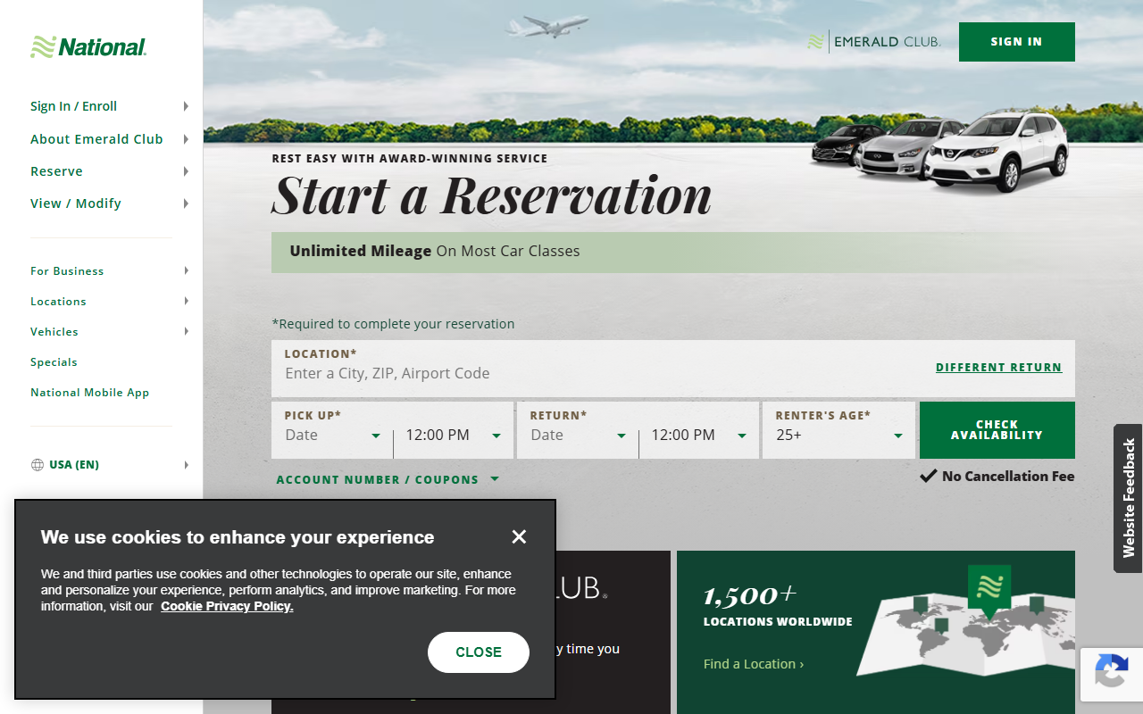1800carrent.com screenshot