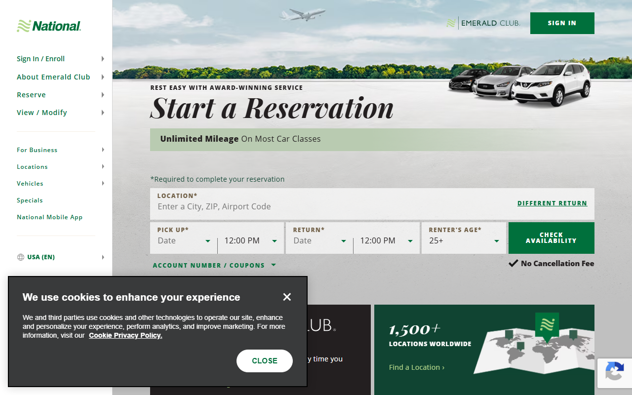 1800carrental.com screenshot