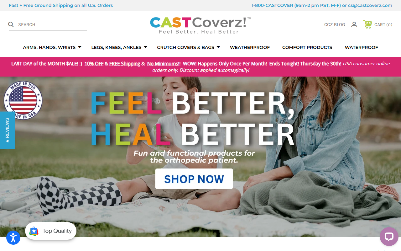 1800castcovers.com screenshot