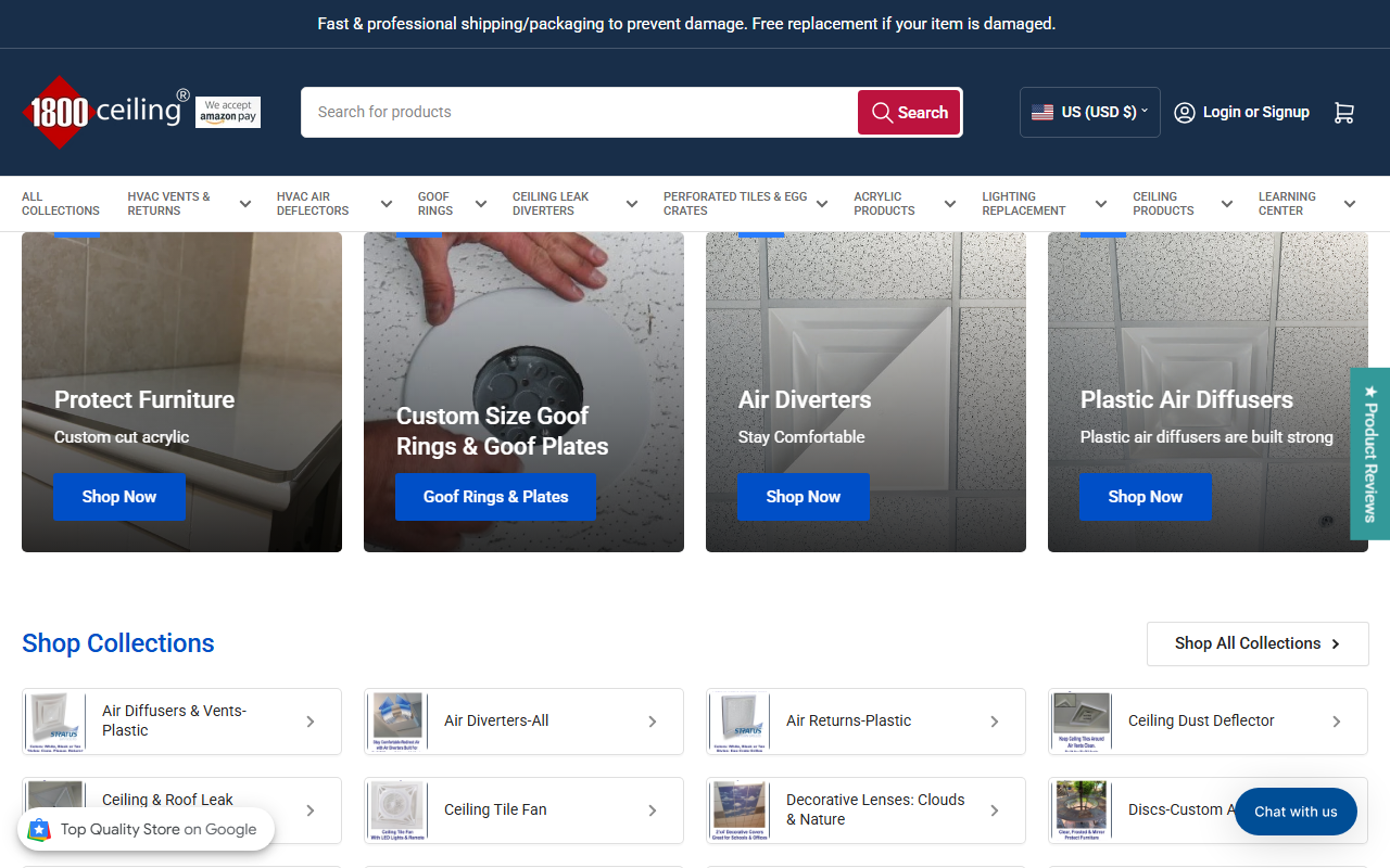 1800ceiling.com screenshot