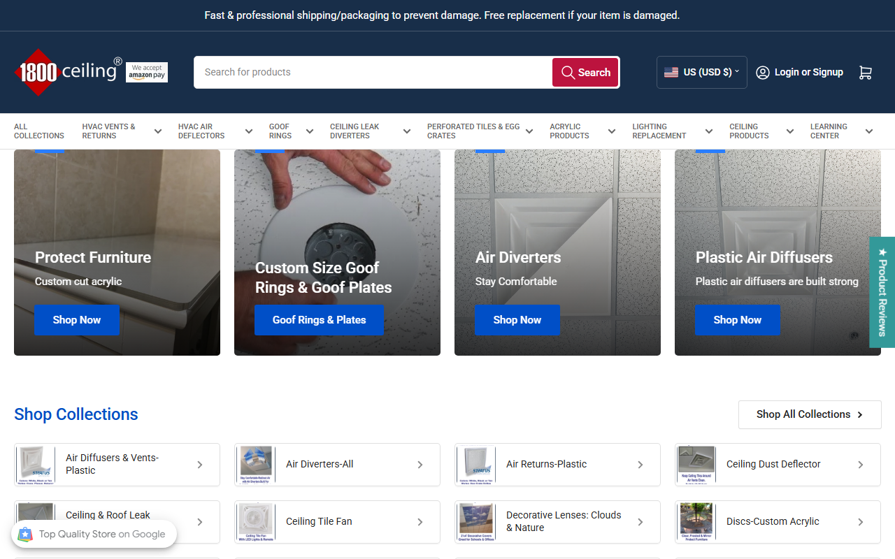 1800ceilings.com screenshot