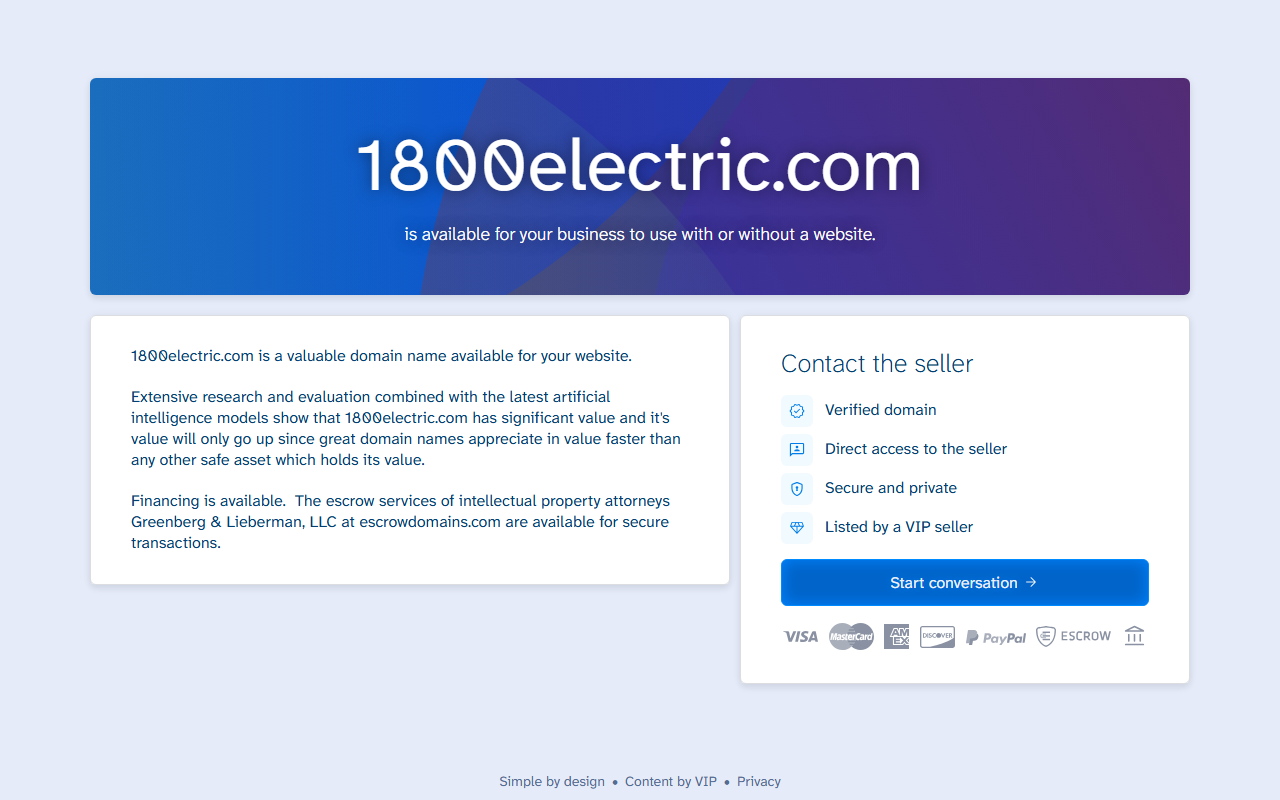1800electric.com screenshot
