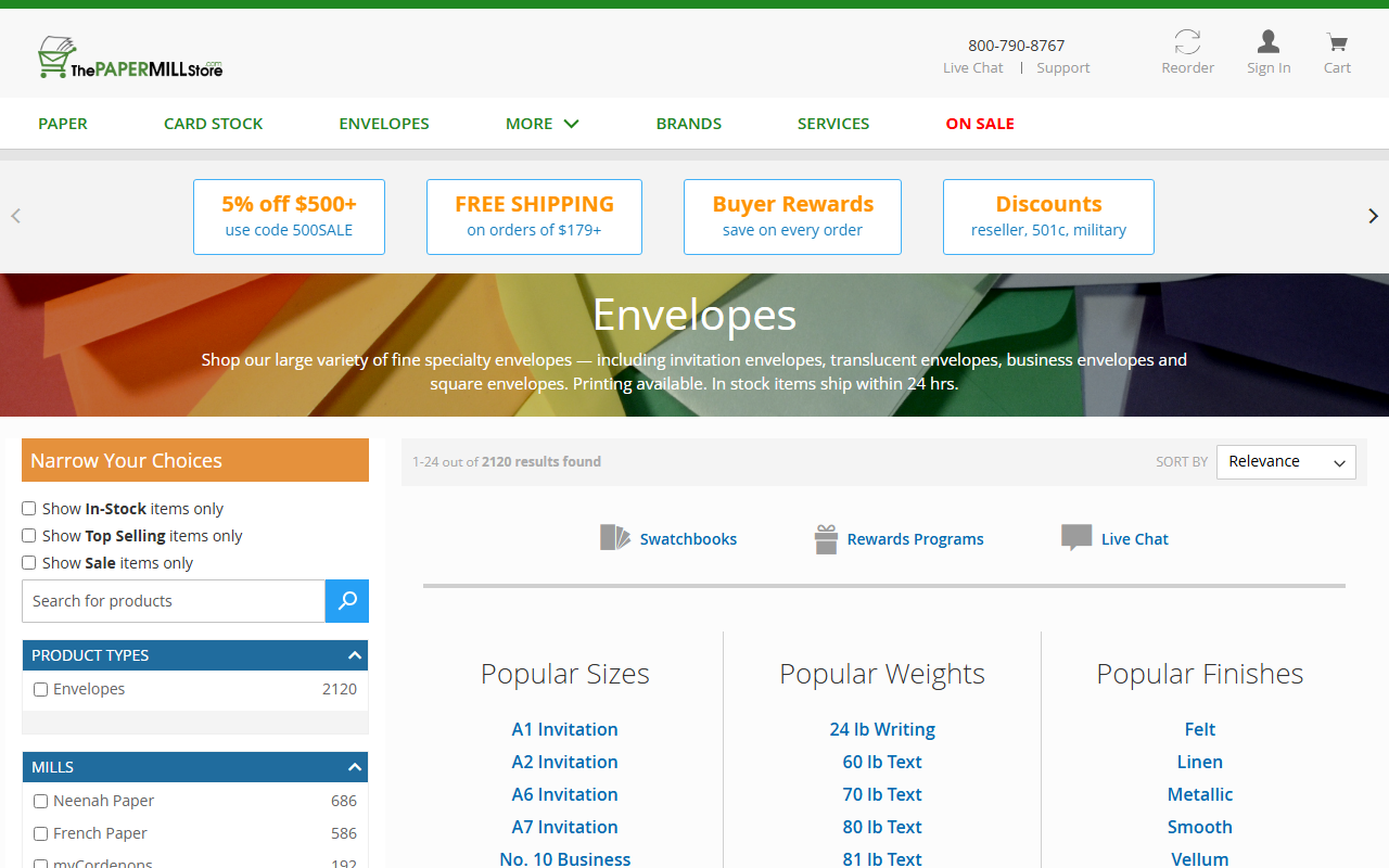 1800envelope.com screenshot