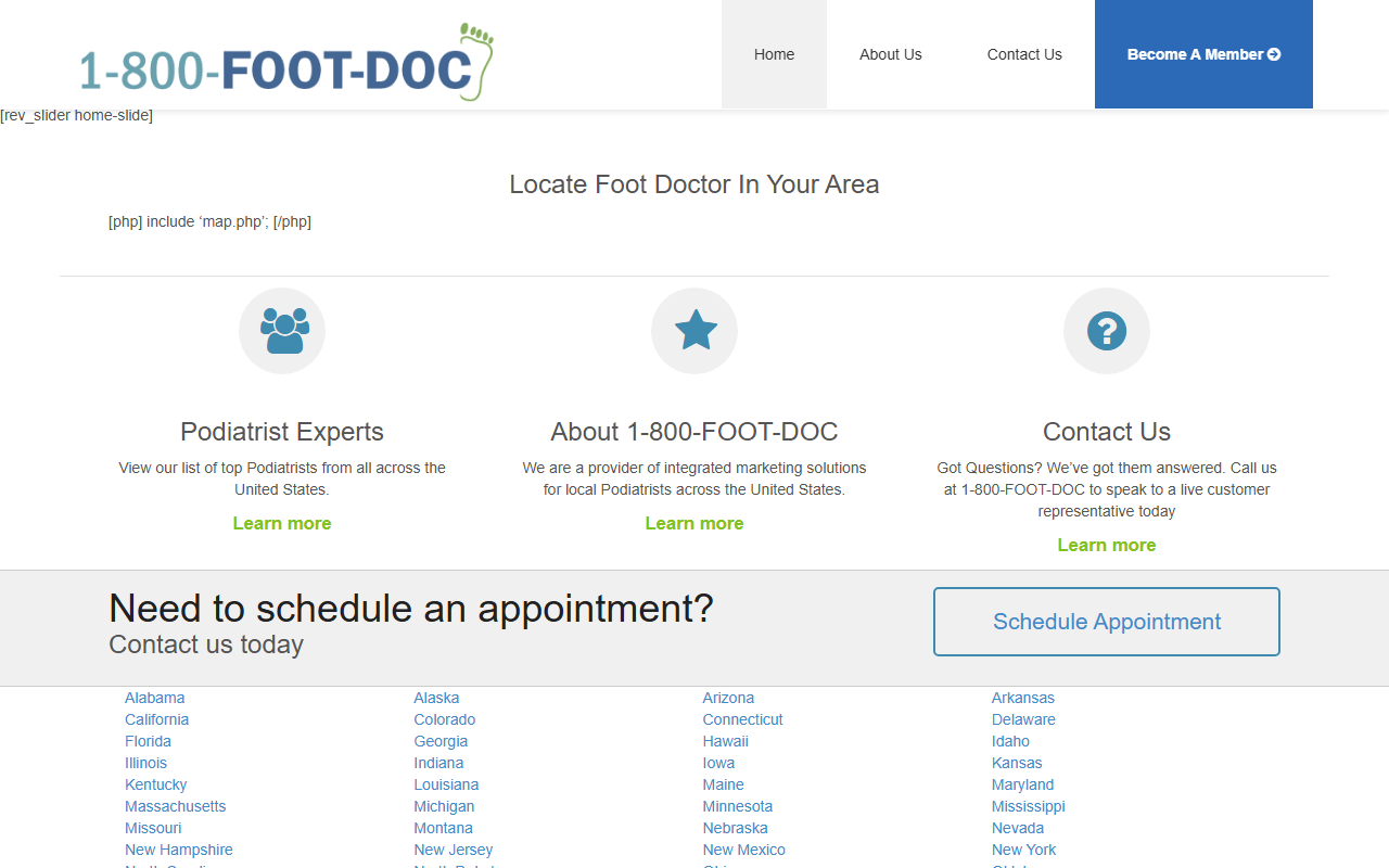 1800footdoc.com screenshot