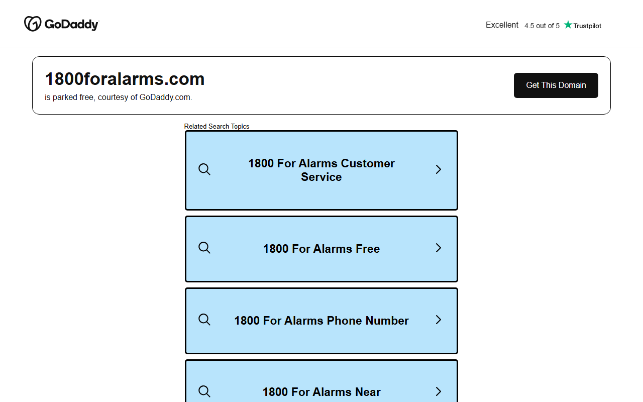 1800foralarms.com screenshot