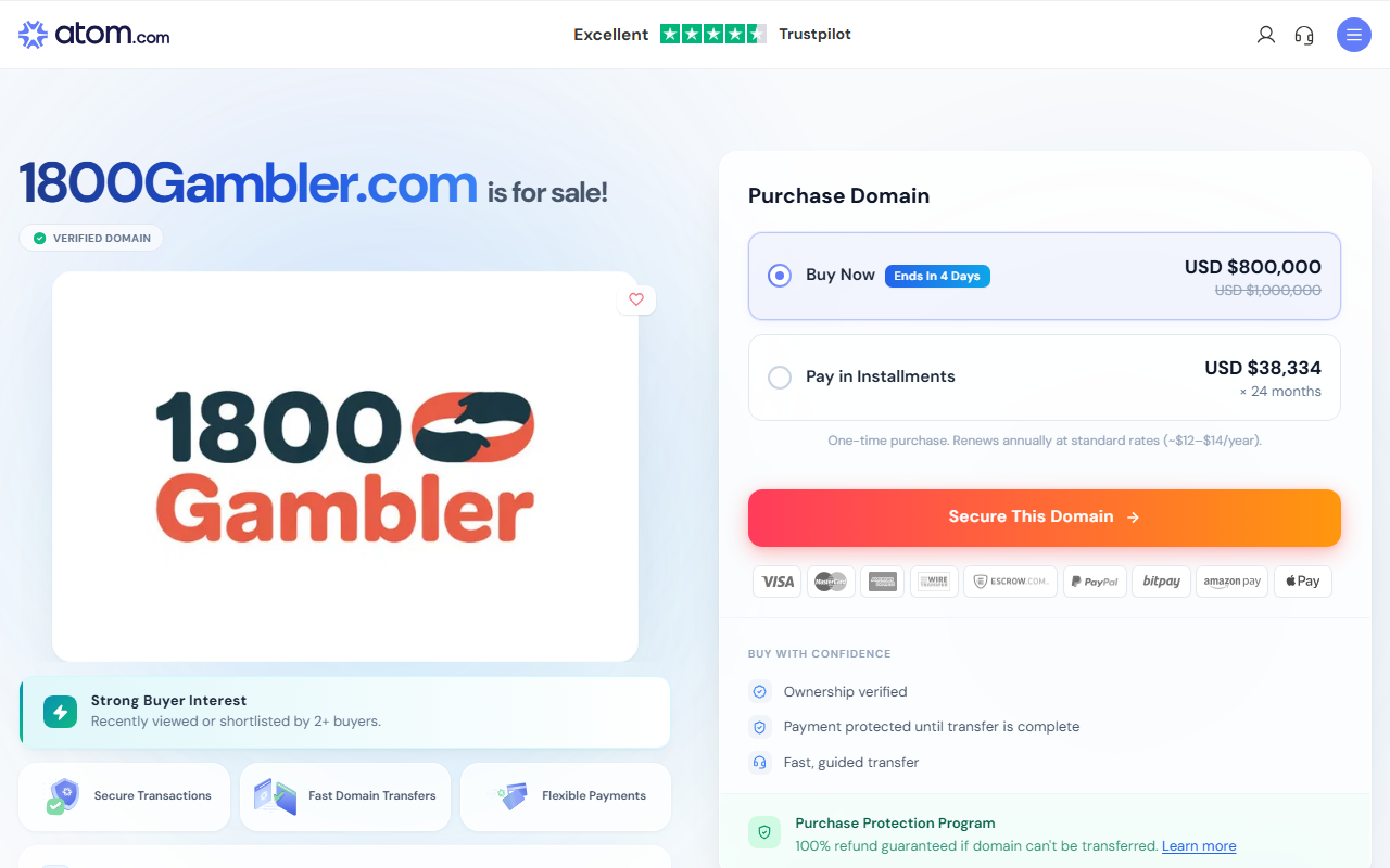 1800gambler.com screenshot