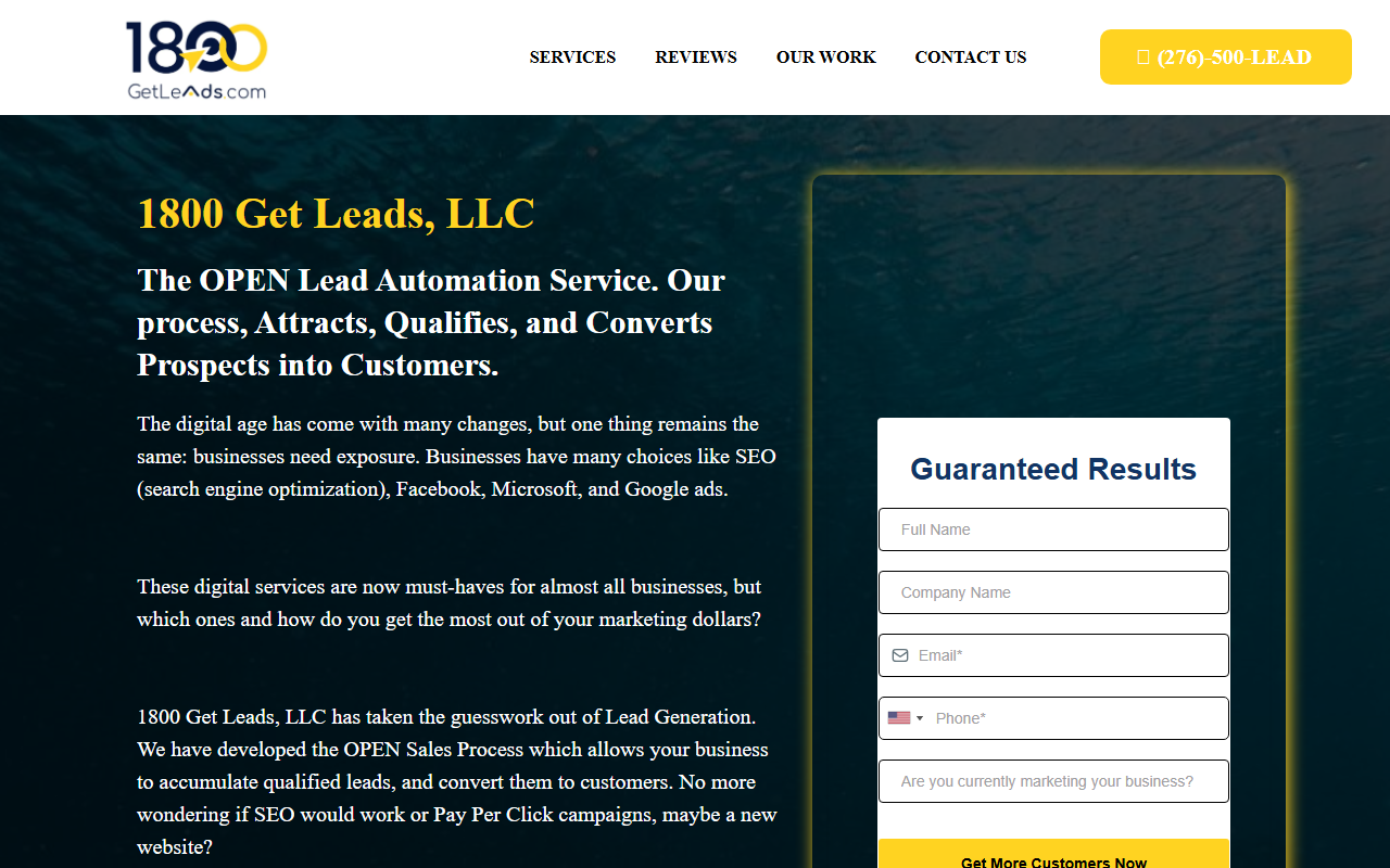 1800getleads.com screenshot