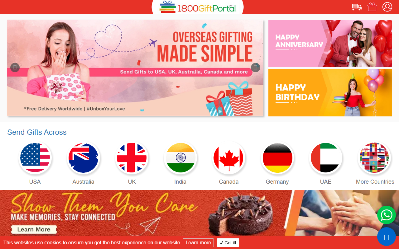 1800giftportal.com screenshot