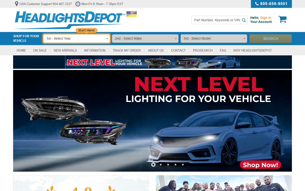 1800headlight.com screenshot