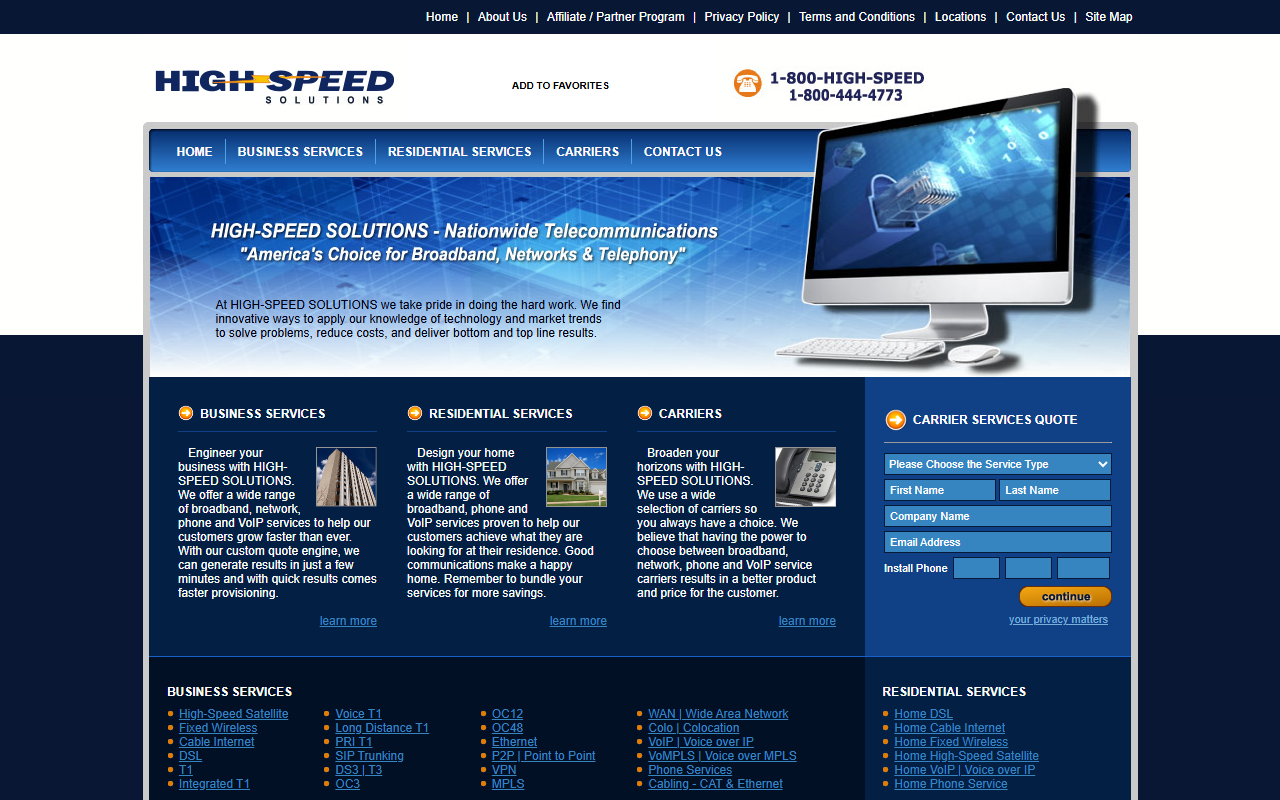 1800highspeed.com screenshot