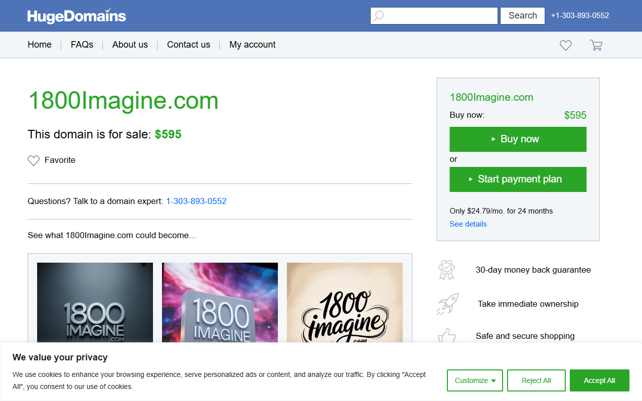 1800imagine.com screenshot