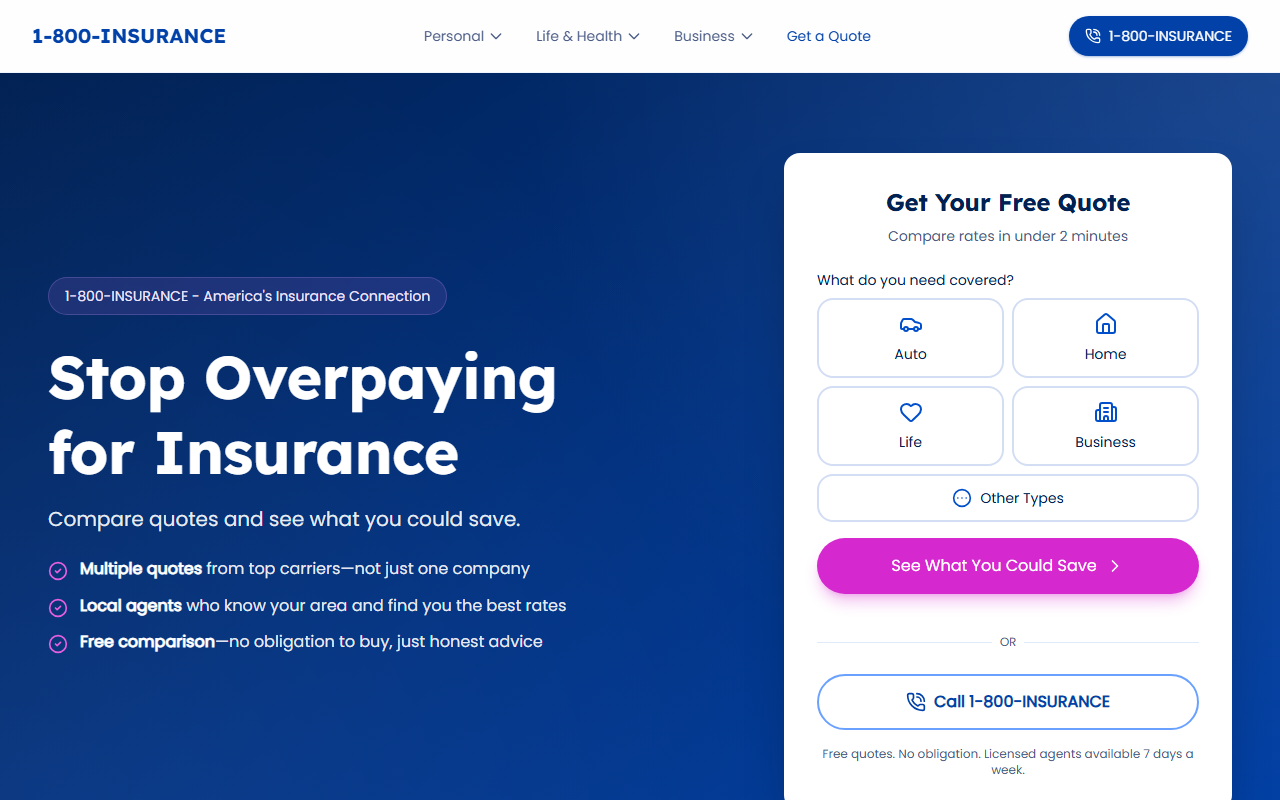 1800insurancebiz.com screenshot