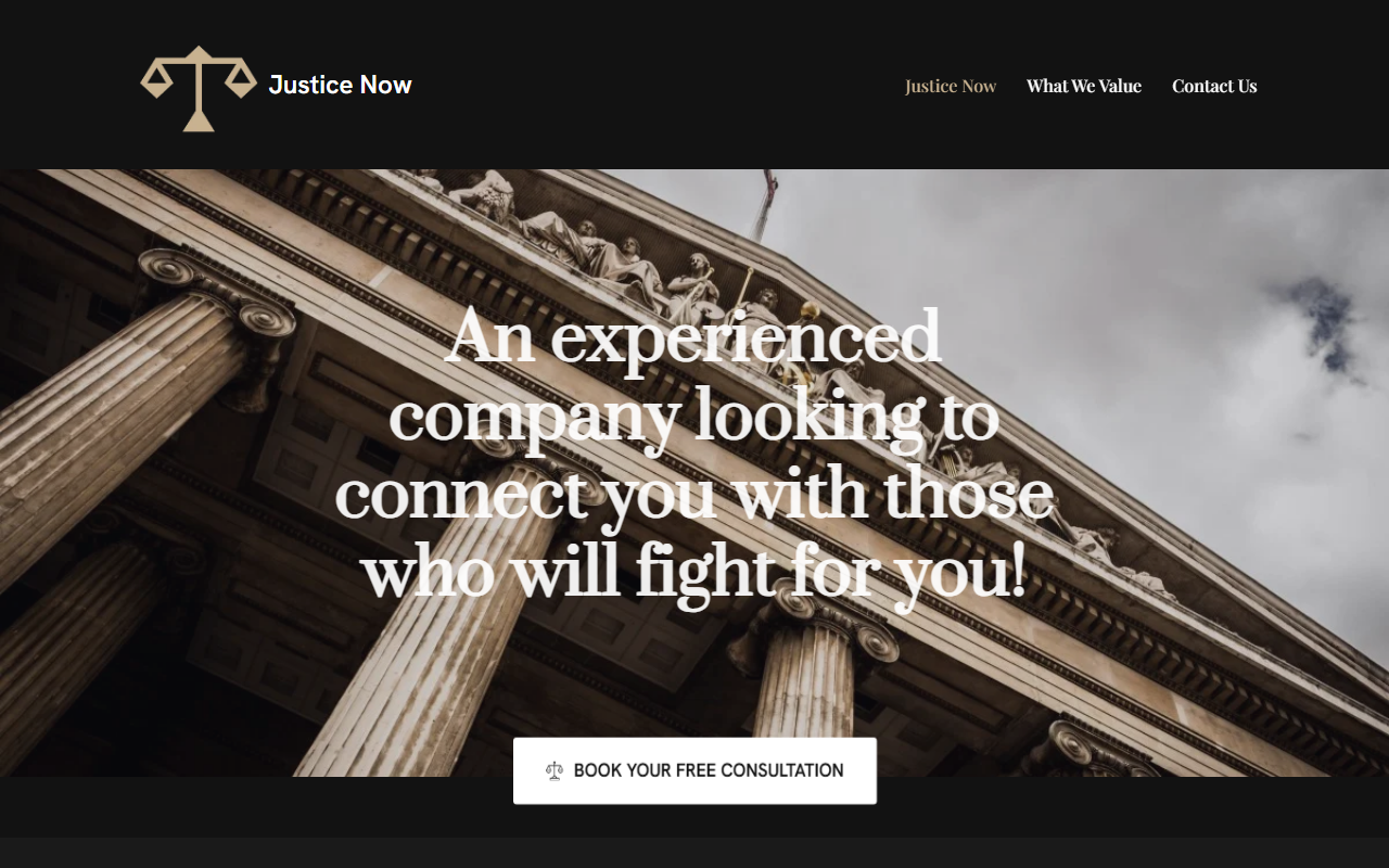 1800justicenow.com screenshot