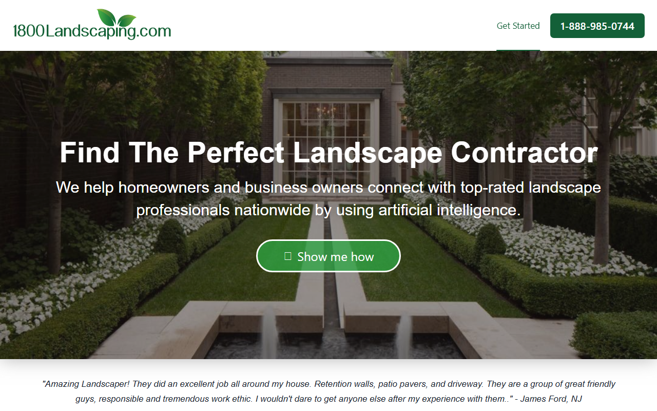 1800landscaping.com screenshot